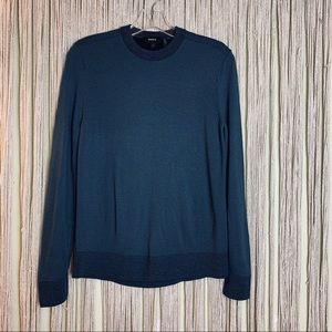 🌟 Theory Deep Teal Rothley Castellos Long Sleeve Top